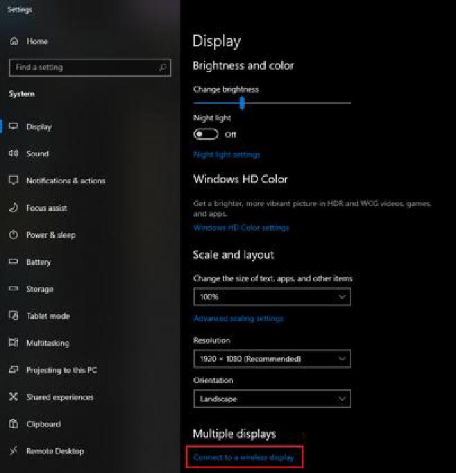 Wireless Display Setting